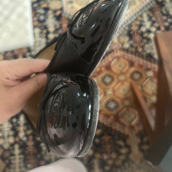 Chanel Ballet Flats Patent Black Lamb Skin 39.5 - Picture 5 of 7